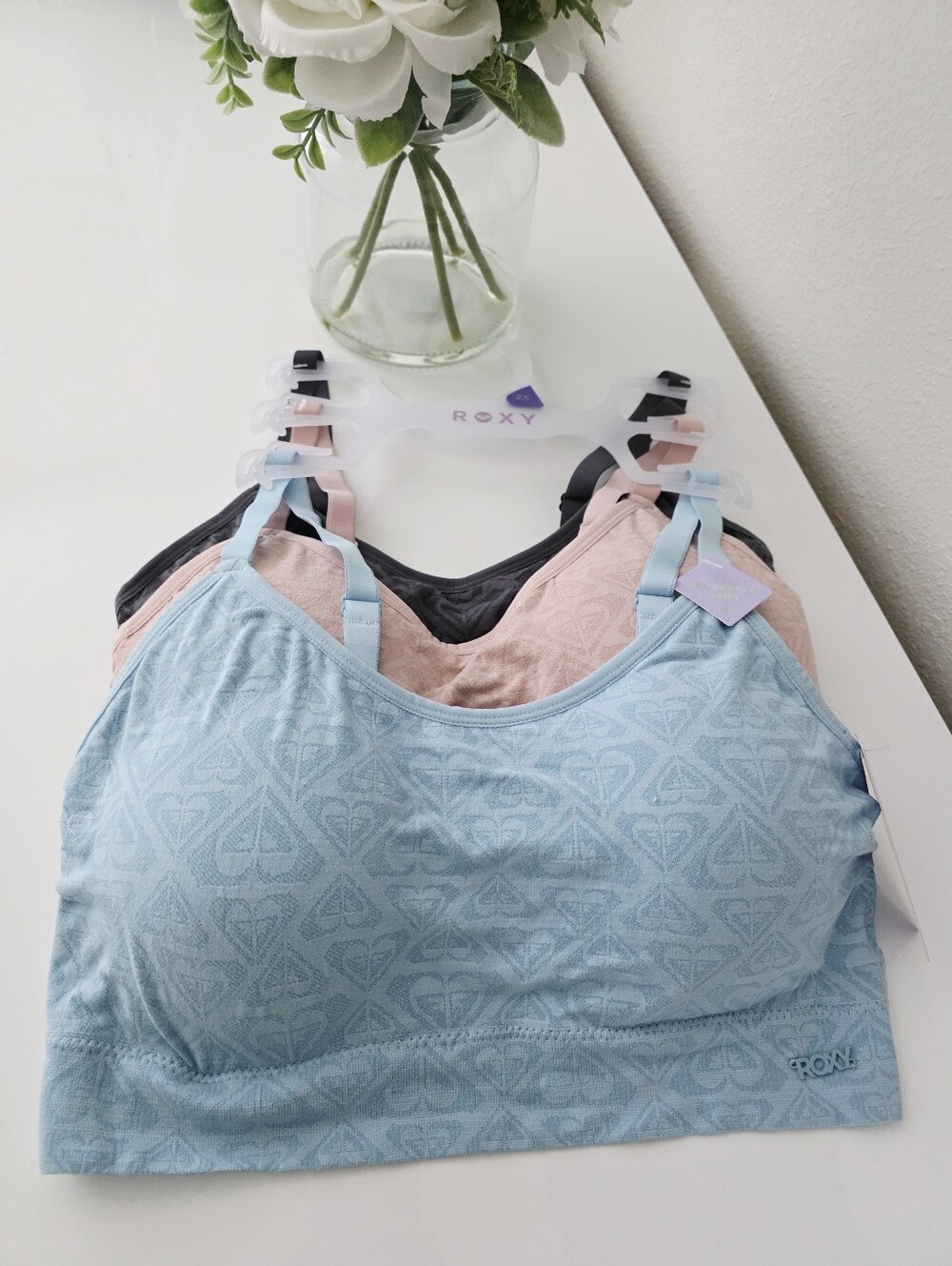 ROXY🩵 Brand New 3-Pack Removable Pads Bralette SIZE 2X